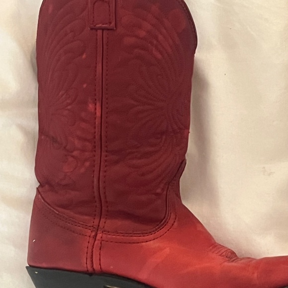 Red Leather Cowboy Boots - Picture 5 of 8